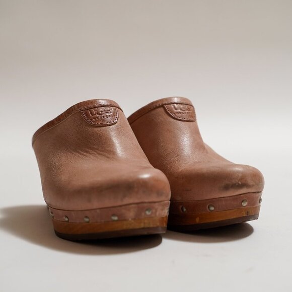 UGG Shoes - UGG Leather Studded Accent Mule Clogs